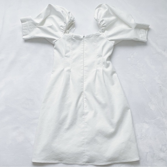 Zara White Puffed Sleeve Mini Dress - Picture 6 of 15